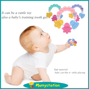 Mainan Rattle Genggam Bayi - Plastik Dengan Teether Gelatin