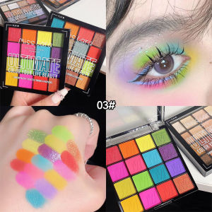 Misslara Bright 16-Color Eyeshadow Palette Pearl Glitter & Matte Long-Lasting Stage Makeup