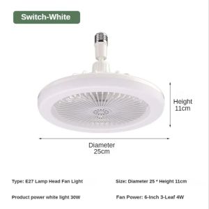 Ceiling Fan Light E27 Lamp Holder Smart Remote Control Convenient practical Fan Light  30W