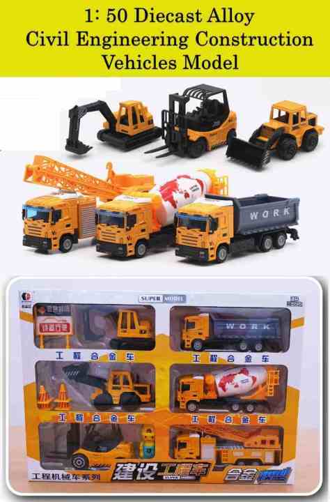 1:50 Crane Truck Toy Construction Vehicle Diecast Model Engineering  Equipment