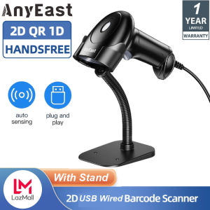 【🔥🔥🔥Hot sale & fast delivery】Eyoyo Anyeast Barcode Scanner with Stand USB Wired Inventory 2D 1D QR Code Scanners for Computer POS Support Automatic Screen Scanning Handheld CMOS Image Bar Code Reader for Warehouse Library Supermarket
