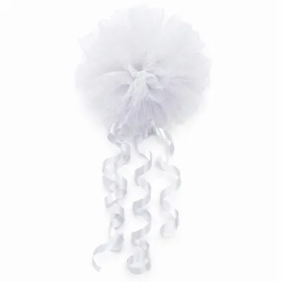 Wedding Car Ribbon Decoration 4pcs Tulle Bow Bridal Engagement Birthday Car Decor Set