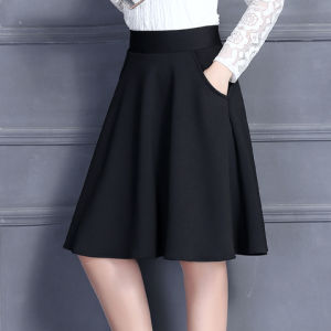 Spring and Summer New Large Size High Waist All-match Half-Length A- line Dress the Girls Middle School Dress