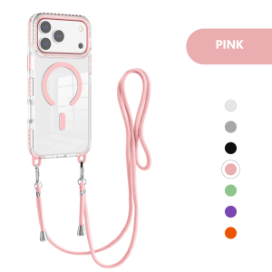 SENSE Luxury Lanyard Magnetic Case for iPhone 17 Air 16 15 14 13 12 11 Pro Max Acrylic Transparent Hard Case