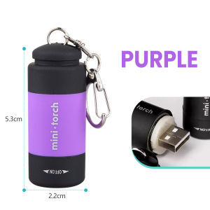 Mini Flashlight LED Flashlight Strong Light Waterproof USB Rechargeable Portable Keychain Small Flashlight