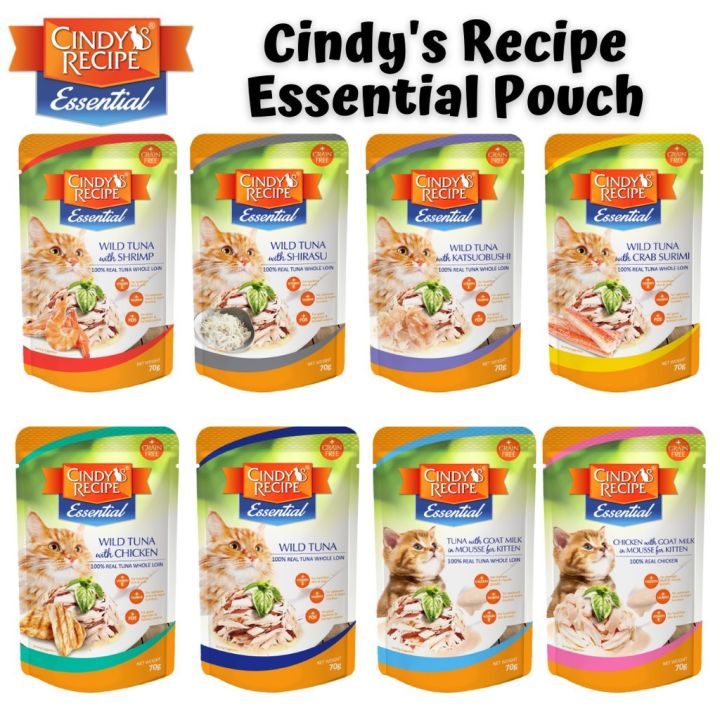 Cindy's Recipe Essential Wet Cat Food Pouch 70G (8 Flavours) | Lazada