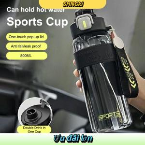 SHNGki 1200ml lít công suất lớn thể thao chai nước rò rỉ bằng chứng bỏng bằng chứng Cốc nhựa uống du lịch ngoài trời xách tay tập thể dục bình