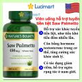 Viên uống hỗ trợ tuyến tiền liệt Saw Palmetto 450mg Nature’s Bounty hũ 100 viên [Hàng Mỹ]. 