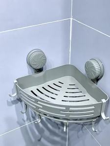 AE Home-use no-drill suction cup triangular basket storage rack bathroom toilet wall-mounted storage bathroom storage