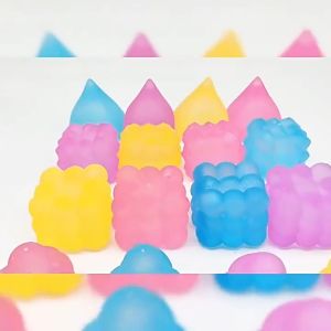 Stress Relief Ball Sensory Fidget Toy Slow Rebound Eco PU Ice Cube Shape Portable For ADHD Anxiety