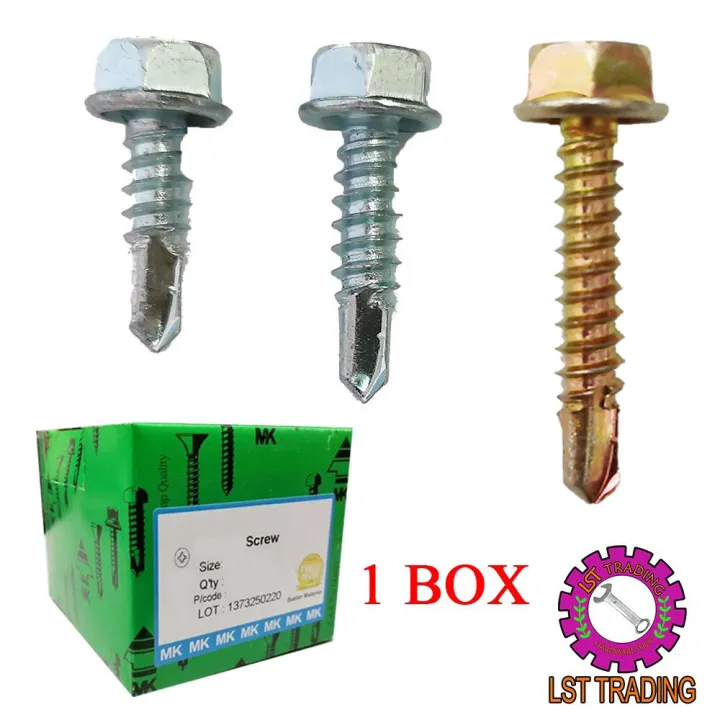 [READY STOCKS] HEX HEAD SELF DRILLING SCREW (1 BOX) / SKREW KEPALA ...