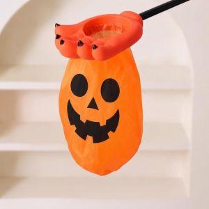 MODERNLUX Phong cách ma quái Túi đựng kẹo Halloween Họa tiết đầu lâu bí ngô Phim hoạt hình Túi hình đầu lâu bí ngô Sáng tạo Thiết kế hình bàn tay Túi xách Palm Hand Tiệc Halloween