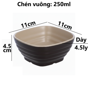 Chén cơm Nhật 2 màu nhựa VIỆT NHẬT - Hình tròn vuông - 6807/64