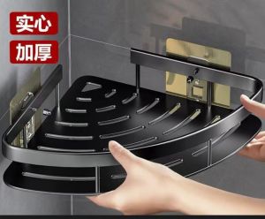 Retouch Home 2 Layer Bathroom Shower Shelf Wall Mounted No Drilling Storage Shelves Adhesive Triangle Baskets BR118