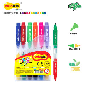 FlexOffice Fiber Pen Wallet of 12 colors/Set 6pcs - Fine Nib/Non-toxic for Art/Draw/Paint - FP-C01