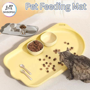SKISOPGO New Large Pet Meal Mat Waterproof Non-Slip Pet Feeding Mat Cat Dog Food Bowl Mat Easy Clean Placemat