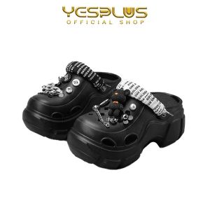 Sandal Slop Model Baim Wanita Korean Style Rubber EVA Tebal Tinggi Dan Ringan Include Aksesoris 8888