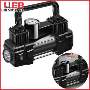 UEB 12V 150PSI Inflator ยางไฟฟ้า Dual กระบอก Heavy Duty ยาง Inflator Heavy Duty Deluxe แบบพกพาเครื่องอัดอากาศ