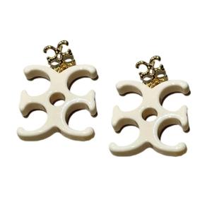 Exaggerated Letter Drop Earrings Resin Materials Portable and Comfortable Comfortable Silver Post for Trendy Women