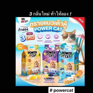 ((ขนาด 10L))POWER CAT ทรายแมวเต้าหู้ เกรดพรีเมี่ยม ปลอดภัยไร้ฝุ่น ผลิตตจากธรรมชาติ 100% ขนาด 10L หรือ 4.54Kg.