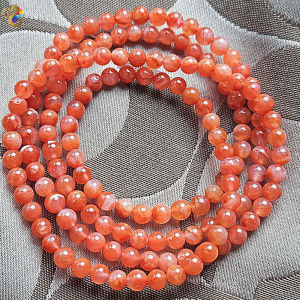Premium Grade Nanhong Red Agate 4 Rounds Bracelet
