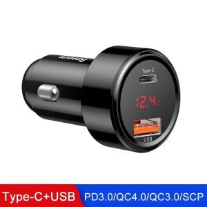 DGYC Fast Car Charger Baseus 6A 45W USB Dual Type C QC4.0 PD3.0 Fast Charger for iPhone 13 Pro Xiaomi Samsung Phone Car Fast Charging NKP