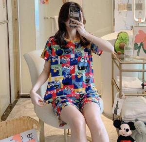 【NEW ARRIVAL】Cutie Fashion Women Premium Quality Comfortable Qmilch Milk Silk Fabric Short Sleeve and Short Pant [Winnie The Pooh Series] Printed Sleepwear Nightwear Pajamas Pyjamas Set Baju Tidur Rumah Perempuan Elegant design Baju Tidur Wanita - S1209