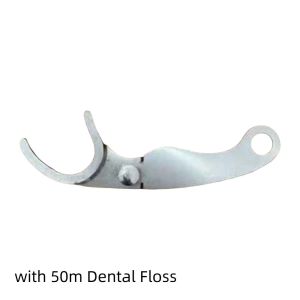 BEAUTYLADIES Reusable Stainless Steel Toothpick Set Tartar Removal Tool with 50m Dental Floss Portable Teeth Cleaner Convenient Floss Stick Fresh Breath Dental Flosser for Tooth Oral Clean