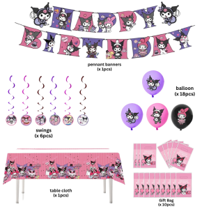 Kuromi Party Supplies Set / Kuromi Theme Decoration / Party And Event Kit / Birthday Ornaments