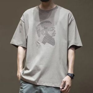 美式潮牌重磅纯棉短袖T恤男夏季潮流胖子加肥加大码宽松半袖体恤