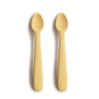 Mushie BPA-Free Silicone Baby Feeding Spoons Set (Pack Of 2)