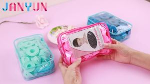 JANYUN 40Pcs Pink Hair RollersSilicone Heatless Curlers for Women Girl Overnight Include 20pcs Large Silicone Curlers and 20pcs Small Curler for Short Long No Heat Sleep In Curlers Storage Bag