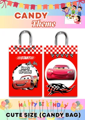 Cars Theme Candy Bag 9x16cm – Party Giveaways Birthday Souvenirs Custom Loot Bags for Kids