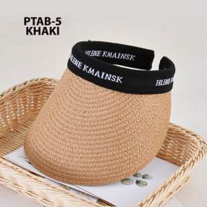 Topi Pantai Wanita Lebar Rajut Korea Fashion Sport Senam Zumba Golf Visor Anti UV PTAB