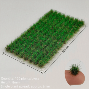 LUMIQLO 120PCS Nhiều màu sắc Búi cỏ Chiều cao 8mm Tự dính Cụm hoa nhân tạo Sáng tạo Cây mini Mô hình hoa cỏ thu nhỏ Đồ chơi