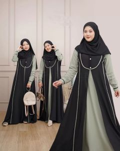 Qirani Dress Couple Ibu & Kids Matt Ceruty Babydoll Dress Couple Lebaran Wanita Terbaru 2025 Murah