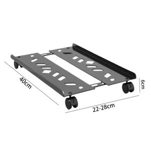 40cm CPU Host Rolling Stand/Steel Mount Adjustable/Mobile Computer CPU Holder Bracket/4 Rotatable Caster Wheels