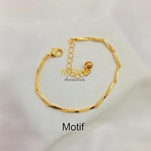 Gelang Tangan Model Balok Lapis Emas Aksesoris Fashion