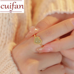 Original 24k Saudi Gold Pawnable Womens Jade Love Ring Female Simple Index Finger Ring As a Christmas Gift for Girlfriend