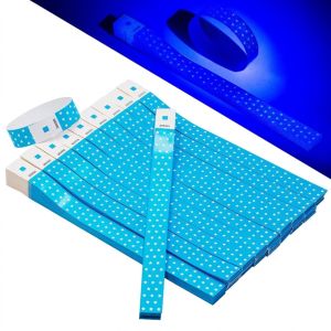 LUMIQLO 100PCS Waterproof Disposable Wristband Synthetic Paper Fluorescent Fluorescent Bracelet Skin Friendly Adhesive Strip Fluorescent Party Wristbands For Concerts