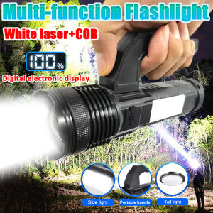3 Light Sources LED Flashlight Rechargeabl Waterproof Torch Light Zoomable COB Flashlight Heavy Duty Protable Outdoor Camping Fishing Lamp