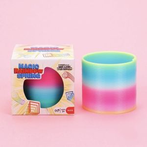 Mainan Gegelung Pelangi 彩虹圈弹簧圈玩具 Spring Toy 彩色弹力圈弹簧螺旋圈儿童解压拉圈 Rainbow Color Coil Toys Relieve Stress