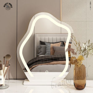 [SG Seller]Intelligent  HD Makeup Mirror Irregular Cloud Mirror Desktop Shaped Dressing Mirror LED Mirror