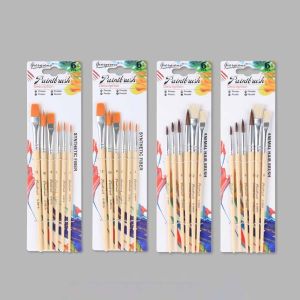 IIE 12pcs Lightweight Paint Brush Set Soft Fiber Plastic Nylon Painting Pen Coffee Traditional Hook Line Pen Student