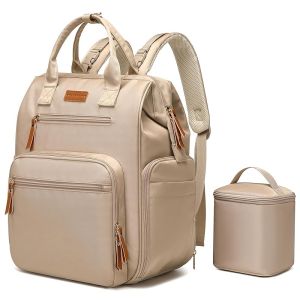 กระเป๋าปั๊มนมสำหรับ Spectra S1 S2 Medela กระเป๋าผ้าอ้อมขนาดใหญ่แบบแปลงเป็นกระเป๋าเป้สำหรับคุณแม่ทำงานพร้อมช่องใส่แล็ปท็อปขนาด 14 นิ้วและช่องเก็บความเย็น สีดำ