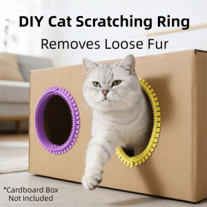 PHANT Plastic Cat Tunnel Brush Professional Soft Tooth Cat DIY Rubbing Ring Pet Cat Comb Toy Hair Reduction Cat Grooming Massage Brush For Cat Scratch Box