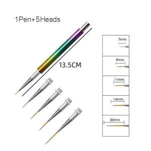 6Pcs/Set Brush Liner Drawing Nail Art Untuk Menggambar Nail Art Aksesories / Kuas Kuku Nail Art