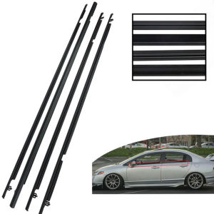 4 ชิ้น ยางรีดนำ้ขอบกระจก CIVIC คิ้วรีดน้ำขอบกระจก คิ้วรีดน้ำ ยางรีดน้ำ คิ้วขอบกระจก ยางขอบกระจก for Honda Civic ปี2006-2011(FD) ประตูหน้า+ประตูหลัง