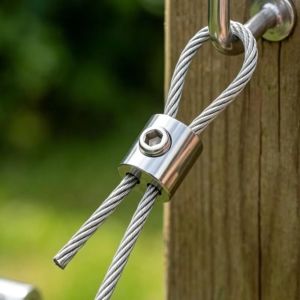 NADIFTD 10pcs Iron Steel Wire Rope Clamp Polished Surface Adjustable Screws Double Hole Clamp Flexible Construction Compact Lightweight Snap Outdoor Use