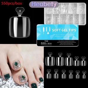 Heabety 550 Pcs Đầy Đủ Bìa Giả Móng Chân Siêu Mỏng Tự Nhiên Rõ Ràng Báo Chí Trên Ngón Chân Chân Móng Tay Mẹo Nhân Tạo Acrylic Móng Tay Giả Nghệ Thuật Làm Móng Tay Công Cụ